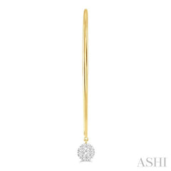 1/3 Ctw Round Dangler Lovebright Diamond Earrings in 14K Yellow and White Gold