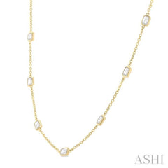 3 Ctw Emerald Cut Diamond Fashion Necklace in 14K Yellow Gold