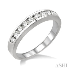 1/2 Ctw Channel Set Round Cut Diamond Band in 14K White Gold