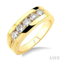 1 Ctw Round Cut Diamond Men's Band in 14K Yellow Gold