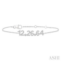 1/4 Ctw '12.26.64' Date Diamond Bracelet in 10K White Gold
