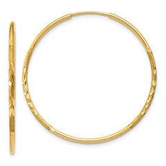 14k 1.20mm Diamond-cut Endless Hoop Earring