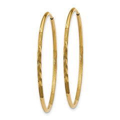 14k 1.20mm Diamond-cut Endless Hoop Earring