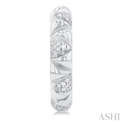 1/3 Ctw Art Deco Inspired Round Cut Diamond Fashion Half Hoop Earring in 10K White Gold