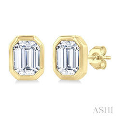 3/8 Ctw Emerald Pie Cut Diamond Fashion Stud Earrings in 14K Yellow Gold