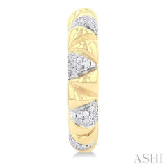 1/3 Ctw Art Deco Inspired Round Cut Diamond Fashion Half Hoop Earring in 10K Yellow Gold