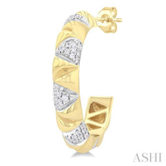 1/3 Ctw Art Deco Inspired Round Cut Diamond Fashion Half Hoop Earring in 10K Yellow Gold