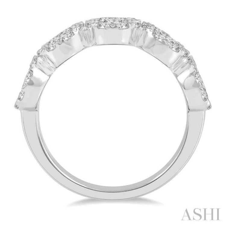 1 1/2 Ctw 5-Stone Lovebright Round Cut Diamond Ring in 14K White Gold