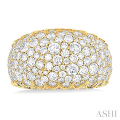 3 1/3 Ctw Round Cut Diamond Fashion Dome Ring in 14K Yellow Gold