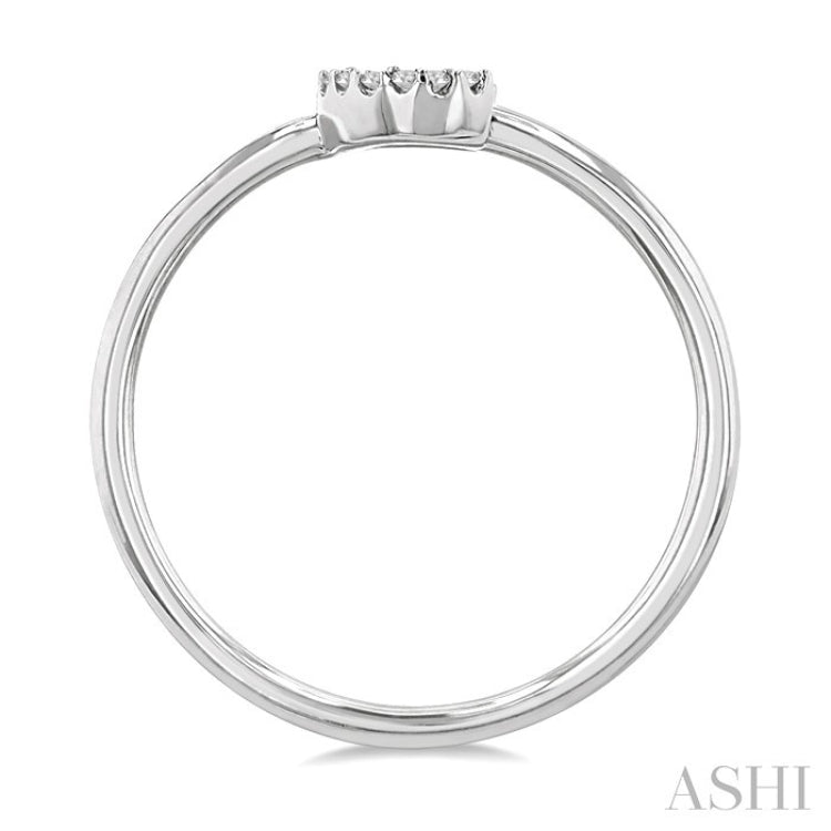 1/20 Ctw Initial 'C' Round Cut Diamond Fashion Ring in 10K White Gold