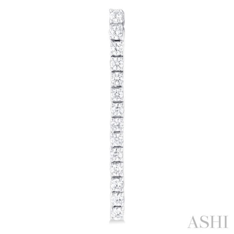 1/2 Ctw Single Line Drop Round Cut Diamond Tennis Earrings in 14K White Gold