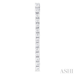 1/2 Ctw Single Line Drop Round Cut Diamond Tennis Earrings in 14K White Gold