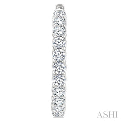 8 Ctw Inside-Out Round Cut Diamond Hoop Earrings in 14K White Gold