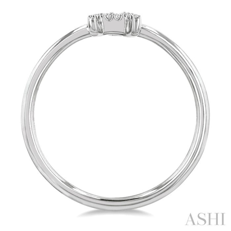 1/20 Ctw Initial 'A' Round Cut Diamond Fashion Ring in 10K White Gold