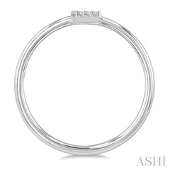 1/20 Ctw Initial 'E' Round Cut Diamond Fashion Ring in 10K White Gold