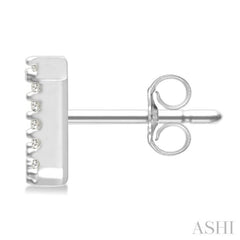 1/10 Ctw Initial 'J' Single Cut Diamond Earrings in 10K White Gold