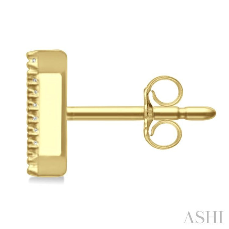 1/10 Ctw Initial 'Z' Single Cut Diamond Earrings in 10K Yellow Gold