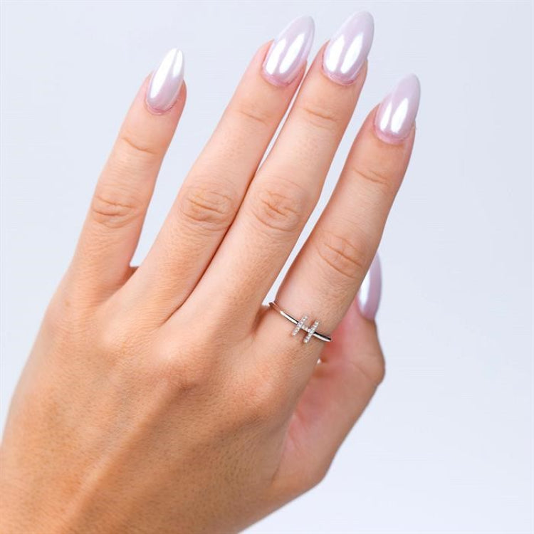 1/20 Ctw Initial 'T' Round Cut Diamond Fashion Ring in 10K Yellow Gold