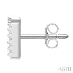 1/10 Ctw Initial 'T' Single Cut Diamond Earrings in 10K White Gold