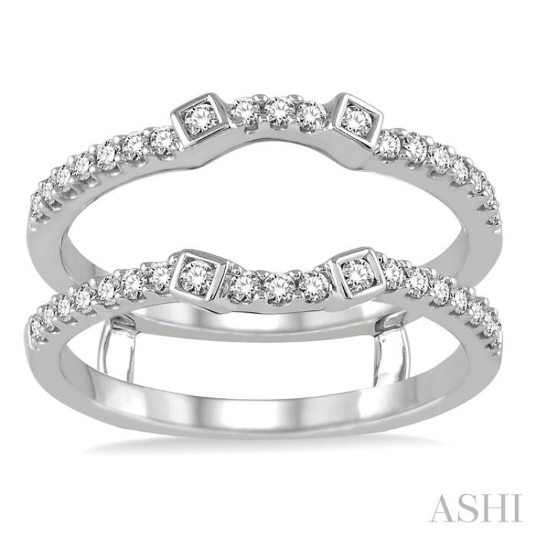 3/8 Ctw Round Cut Diamond Insert Ring in 14K White Gold