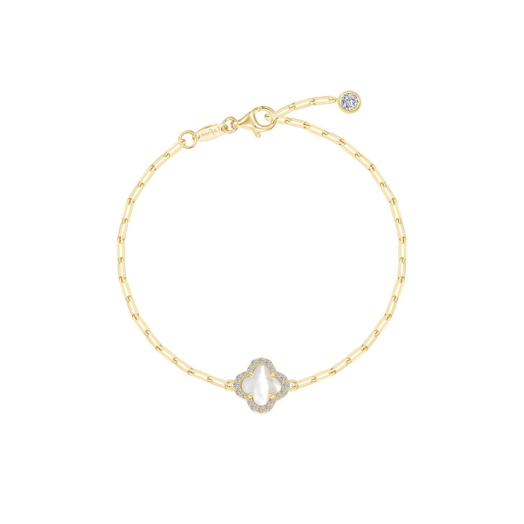 Mother-Of-Pearl Paperclip Bracelet