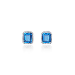 December Birthstone Solitaire Stud Earrings