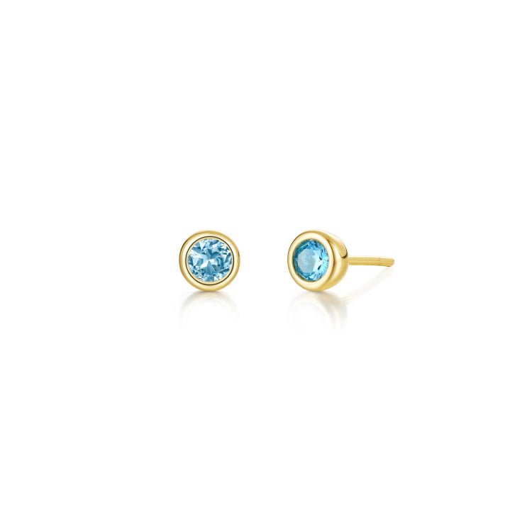 December Bezel Birthstone Earrings