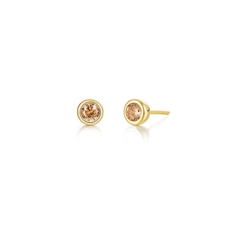 November Bezel Birthstone Earrings
