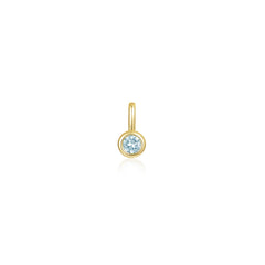 March Bezel Birthstone Charm Pendant