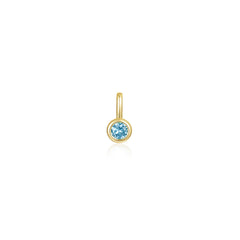 December Bezel Birthstone Charm Pendant