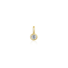 April Bezel Birthstone Charm Pendant