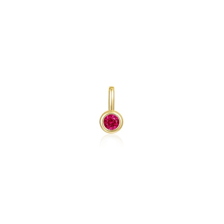 July Bezel Birthstone Charm Pendant