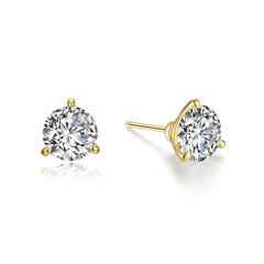 2.5 CTW 3 Prong Martini Stud Earrings