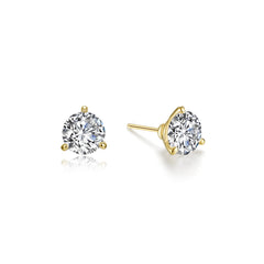 1 CTW 3 Prong Martini Stud Earrings