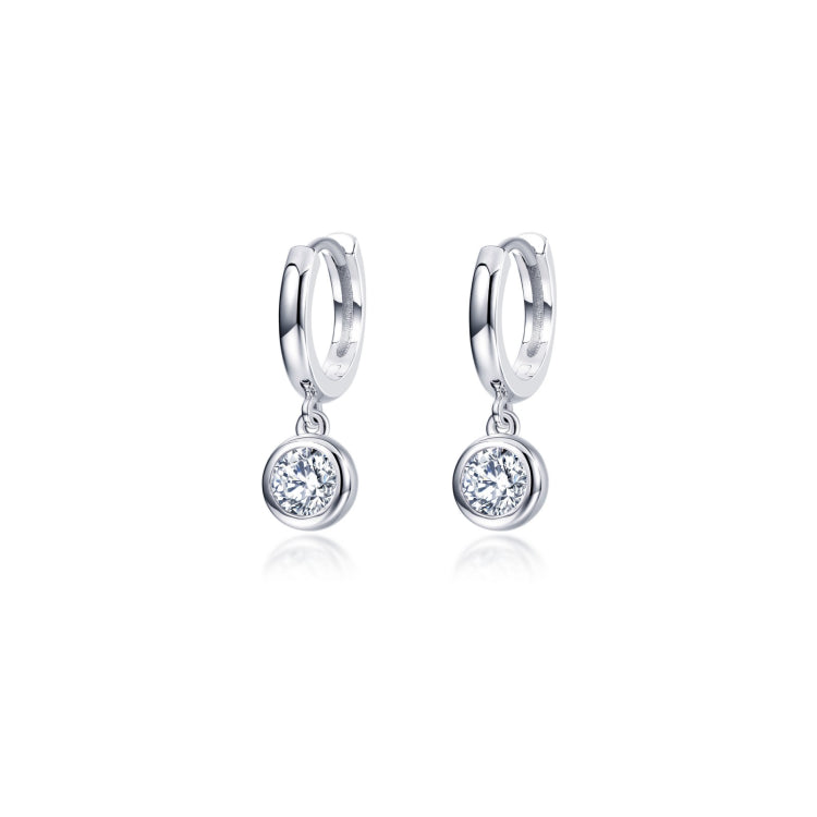 0.92 CTW Bezel-Set Huggie Earrings