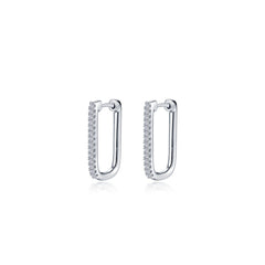 20Mm X 12.5Mm Rectangle Hoop Earrings