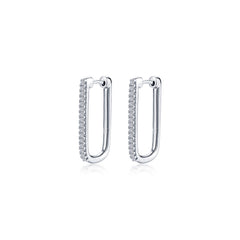 25Mm X 14.3Mm Rectangle Hoop Earrings