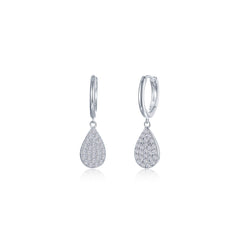 Pave Teardrop Dangle Earrings