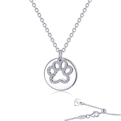 Paw Print Disc Necklace