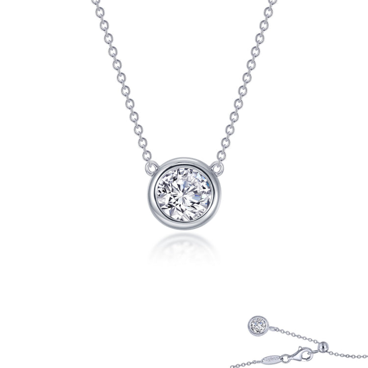 1.25 CTW Bezel-Set Solitaire Necklace