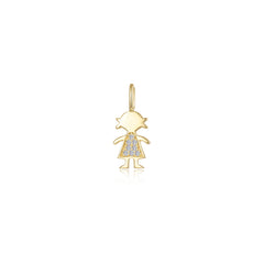 Silhouette Girl Pendant Charm 