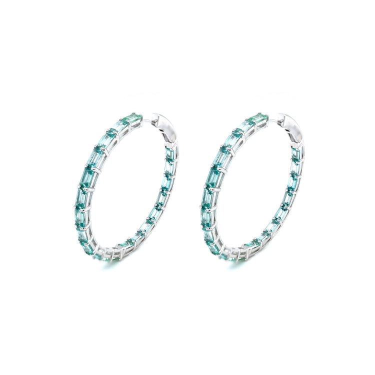 45 Mm Fancy Lab-Grown Sapphire Hoop Earrings