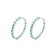 45 Mm Fancy Lab-Grown Sapphire Hoop Earrings