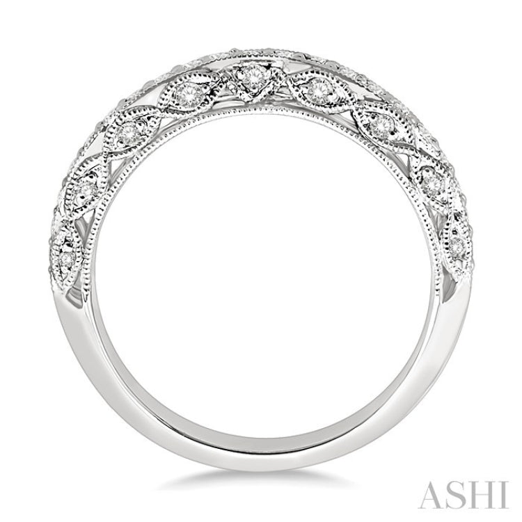 3/8 Ctw Round Cut Diamond Matching Wedding Band in 14K White Gold