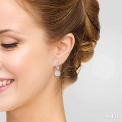 3/4 Ctw Round Cut Diamond Lovebright Earrings in 14K White Gold