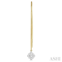 1/2 Ctw Cushion Shape Lovebright Round Cut Diamond Earrings in 14K Yellow & White Gold