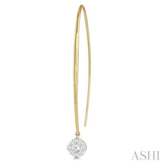 1/2 Ctw Cushion Shape Lovebright Round Cut Diamond Earrings in 14K Yellow & White Gold