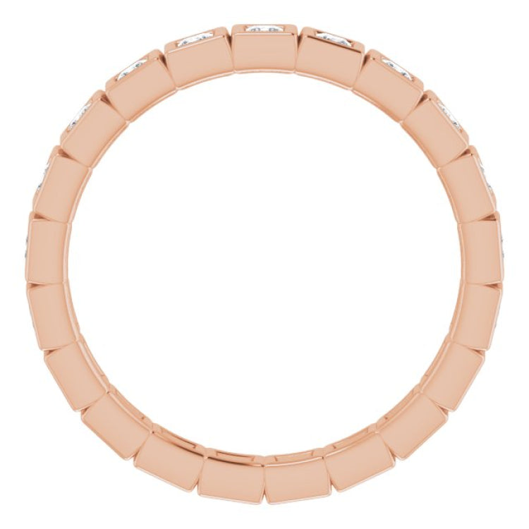 10K Rose Gold 3/8 CTW Lab-Grown Diamond Eternity Band Size 4.75