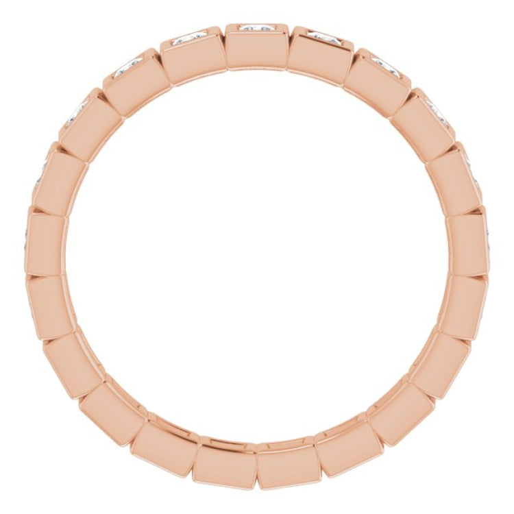 10K Rose Gold 3/8 CTW Lab-Grown Diamond Eternity Band Size 5