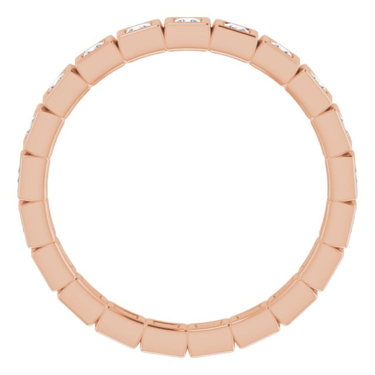 10K Rose Gold 3/8 CTW Lab-Grown Diamond Eternity Band Size 5.25